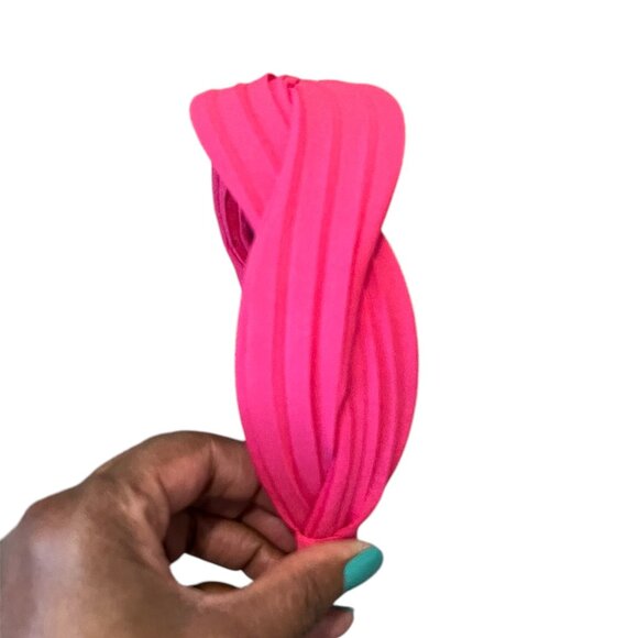 4 Piece Bundle Head Bands Hot Pink Black Tan Multi Color - Picture 8 of 10